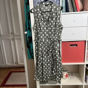 Mlle Gabrielle Green polka dot dress